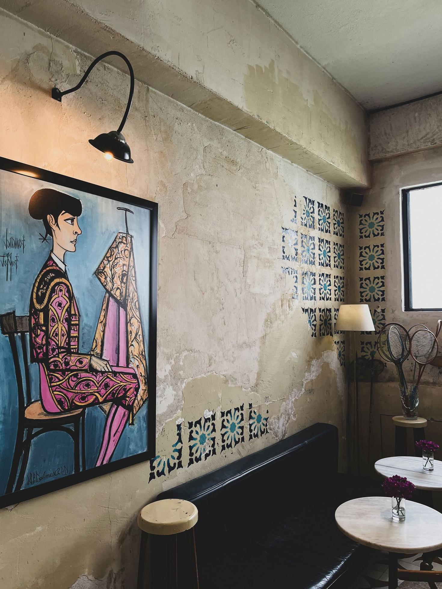 Rustic cafe interior